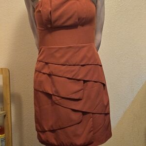 Forever 21 Strapless Dress in Rust
